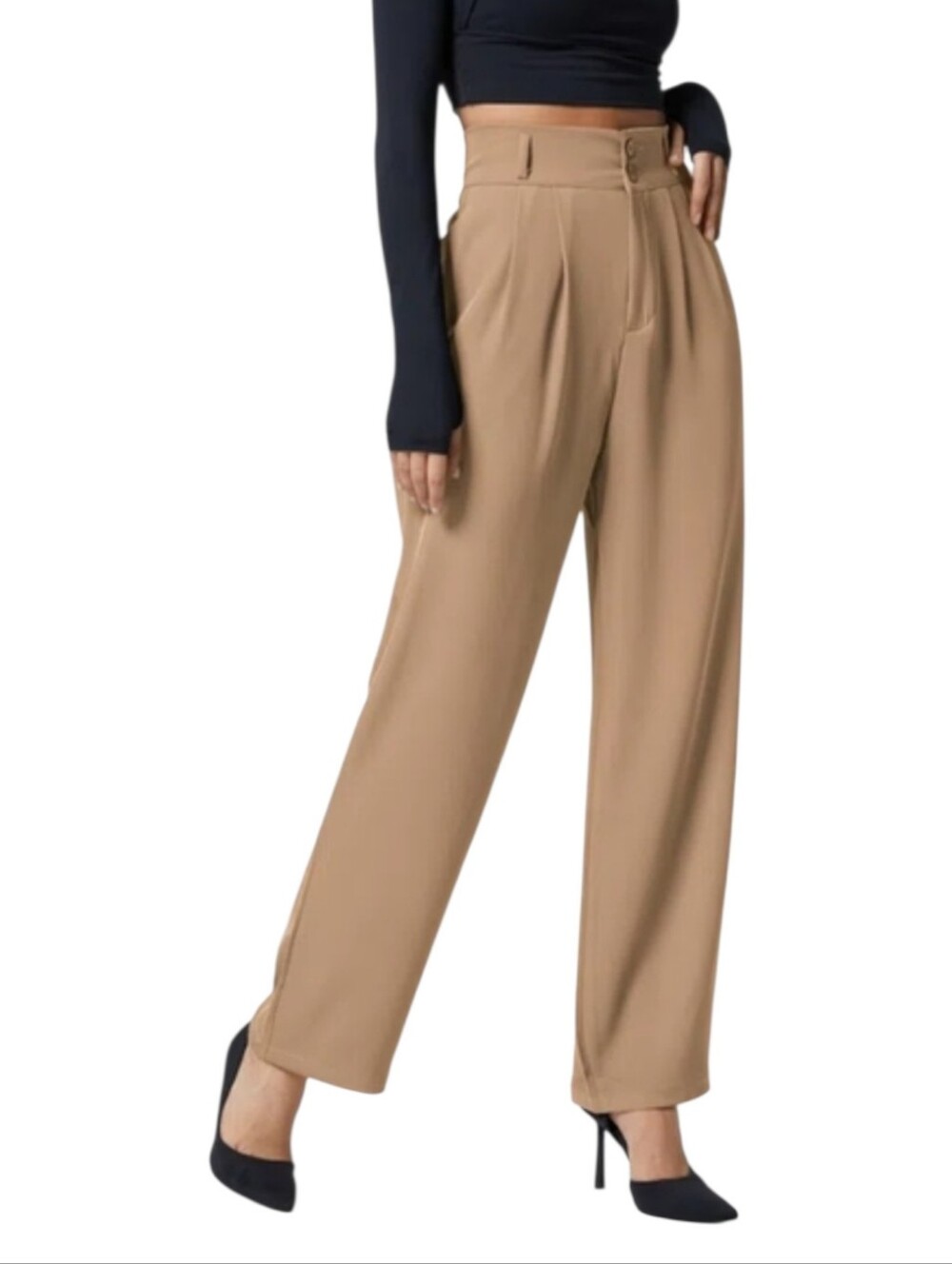 NWT Halara Flex High Waisted Zipper Pocket Shirred Straight Leg Work Size SR